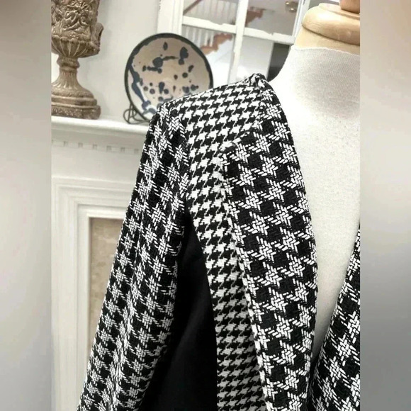Chico's Black and White Houndstooth Coat - Picture 3 of 9